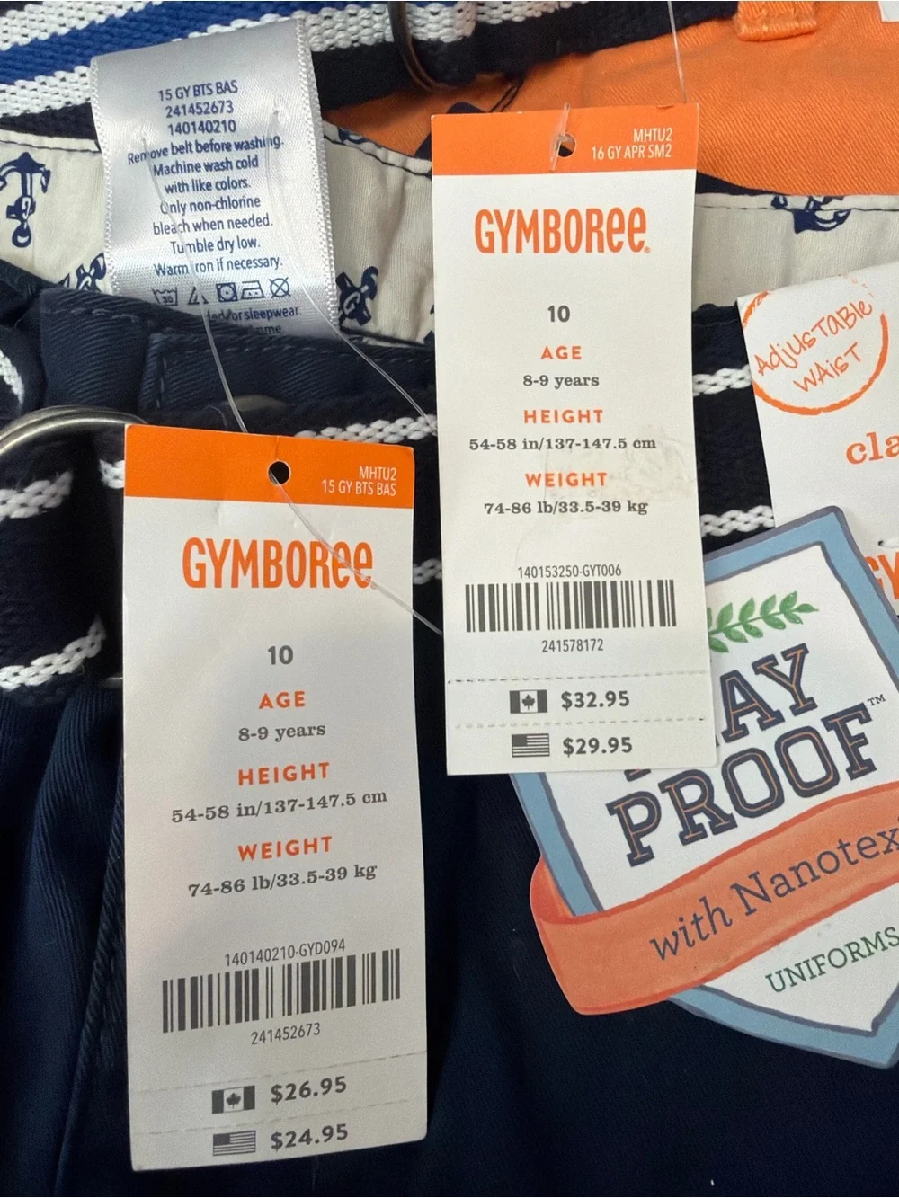 Gymboree Orange and Navy Striped-Belt Shorts Set